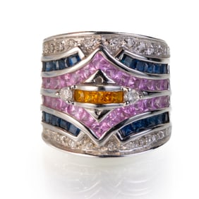 14k Sapphires and Diamond Ring