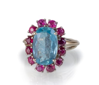 14k White Gold Aquamarine Ring