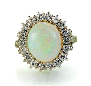 14k Opal and Diamond Ring