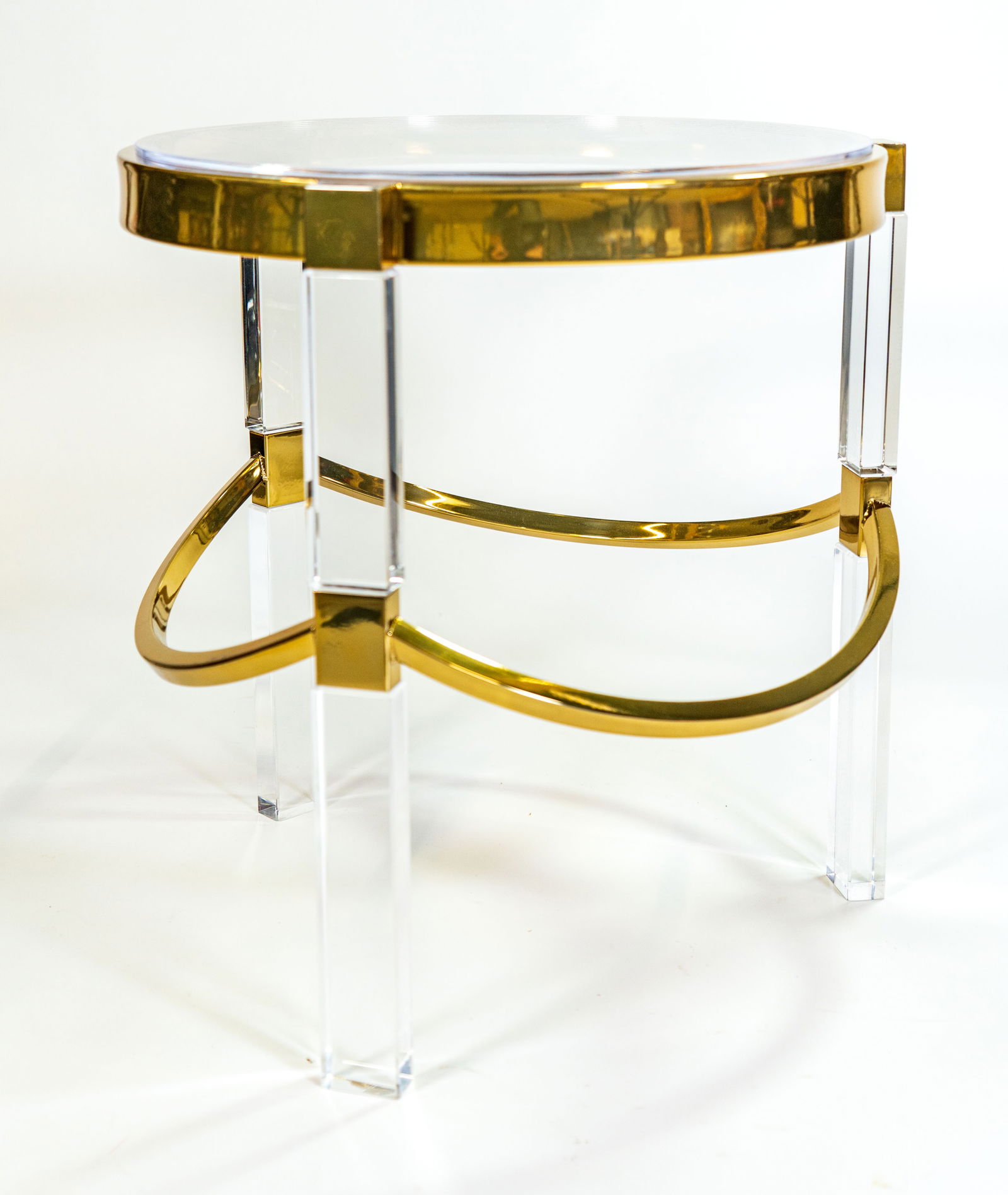 Charles Hollis Jones Lucite and Brass Side Table (1 of 9)