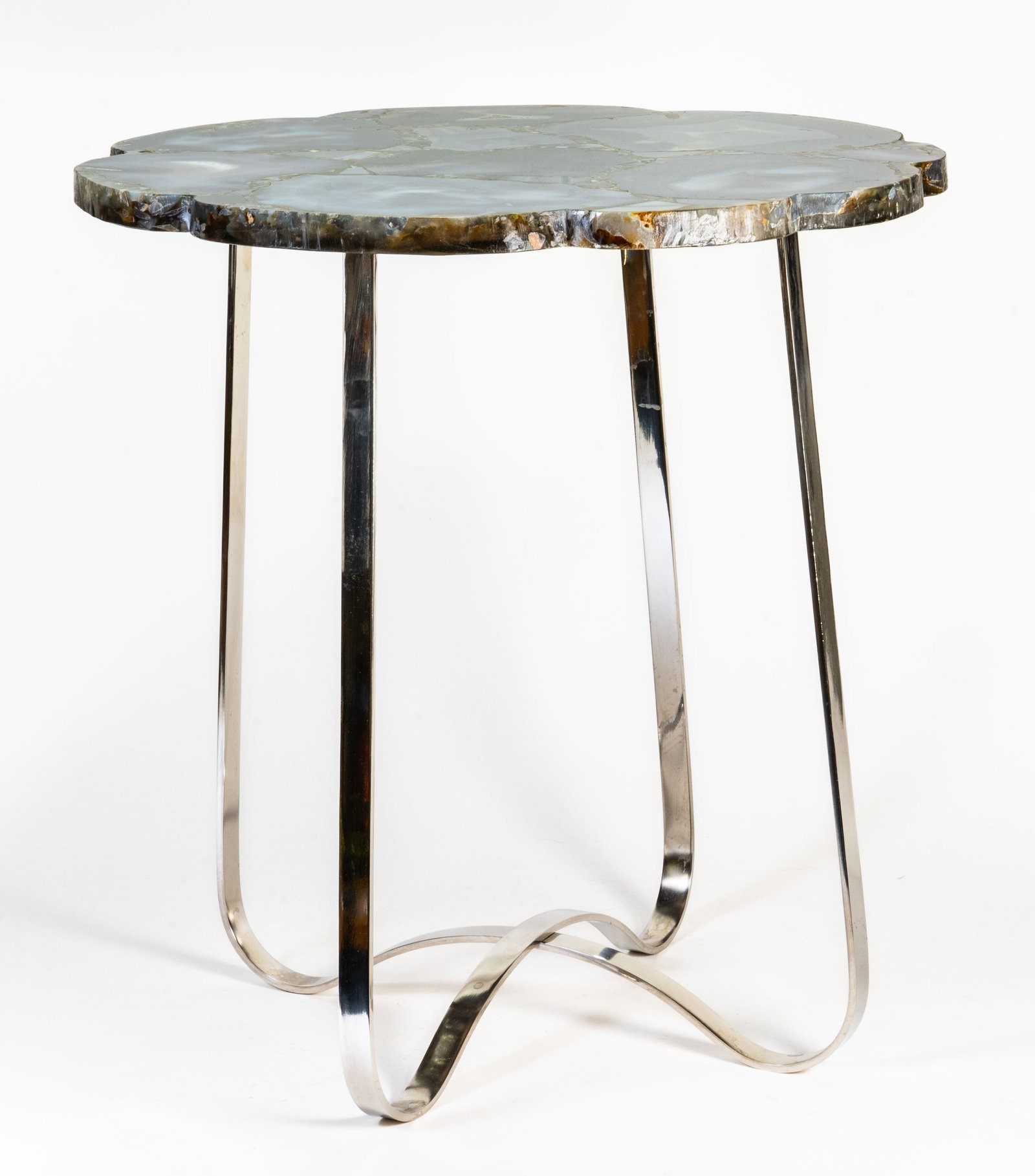 Live Edge Polished Agate Side Table (1 of 9)