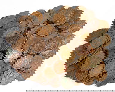 One Hundred fifty-eight (158) Mixed Date Indian Head Pennies: One Hundred fifty-eight (158) unchecked mixed date Indian Head Pennies