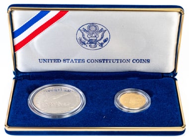 US Constitution Coins $1 SILVER and $5 GOLD