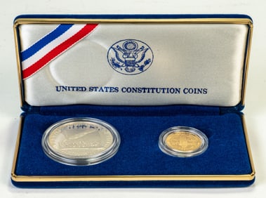 US Constitution Coins $1 SILVER and $5 GOLD