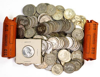 Two Hundred fourteen (214) Washington Quarters 90% Silver $53.50 FV: Two Hundred fourteen (214) Washington Quarters 90% Silver. Mixed Dates. $53.50 FV