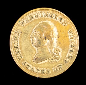 1855 Gilt Brass King Alcohol Token