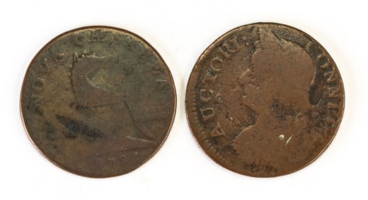 Two (2) Tokens 1787 Connecticut & 1786 Nova Caesarea