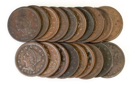 Nineteen (19) US Large Cents Mixed Dates