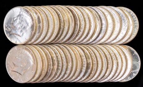Forty (40) US 1964 Kennedy Half Dollars 90% Silver $20 FV