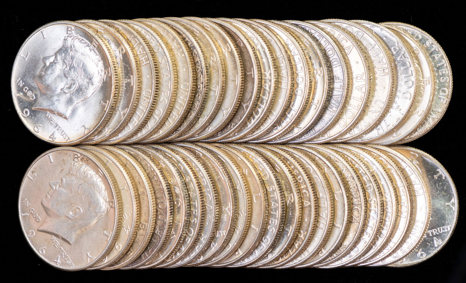 Forty (40) US 1964 Kennedy Half Dollars 90% Silver $20 FV (1 of 2)