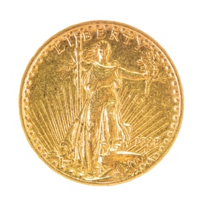 US 1928 St Gaudens $20 Gold Coin. One Ounce Gold