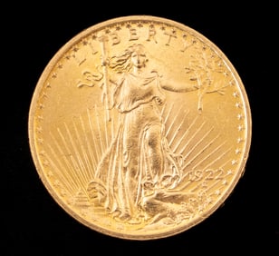 US 1922 St Gaudens $20 Gold Coin One Ounce Gold