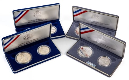 Four (4) US Commemorative Silver Coins