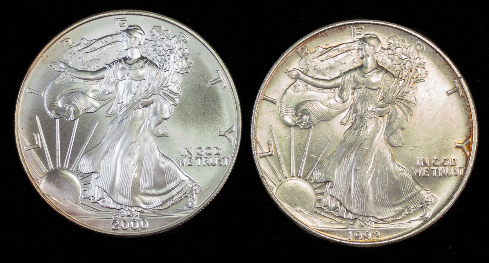 Two (2) US Silver Eagle One Ounce Coins (1 of 2)