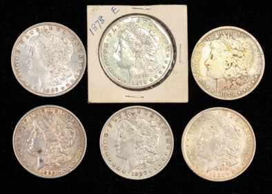 Six (6) US Morgan Silver Dollars