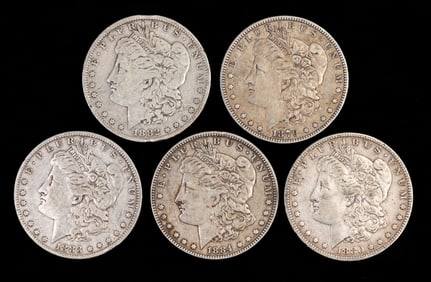 Five (5) Morgan Silver Dollars