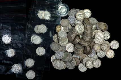 Two Hundred (200) US Mercury Dimes UNCHECKED $20 FV