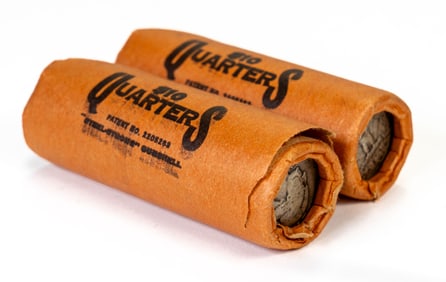 Two Bank Rolls 90% Silver Quarters $20 FV