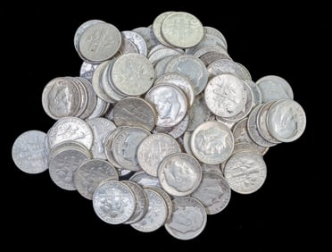 250 Roosevelt 90% Silver Dimes Mixed Dates $25 FV