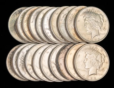 Twenty (20) Peace Liberty Dollars 1922 BU