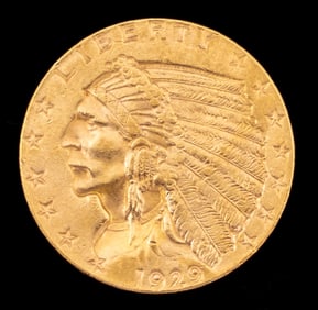 1929 $2.50 Indian Head Gold Coin