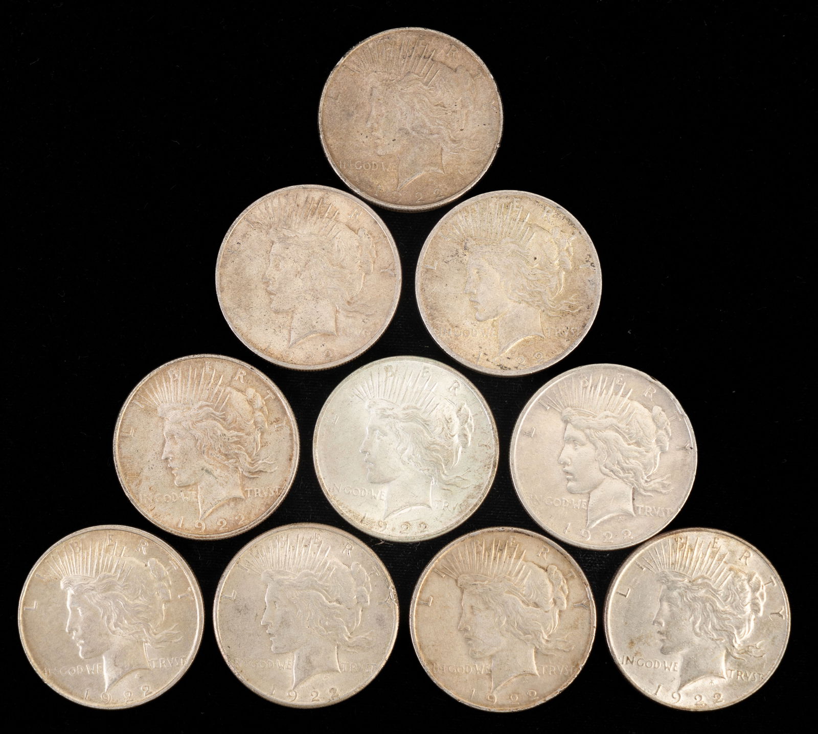 Ten (10) US Liberty Peace Dollars (1 of 2)