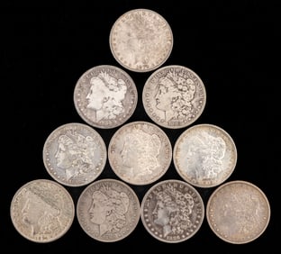 Ten (10) Morgan Silver Dollars