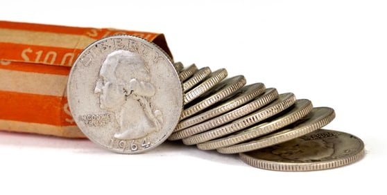 Eighteen ROLLS Washington 90% Silver Quarters $180 FV
