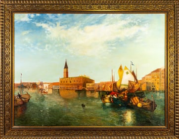 Samuel Alexander Jafnel (Russian/American,1887-1964) Oil on Canvas, Grand Canal in Venice