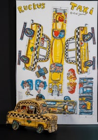 Red Grooms (b. 1937) Ruckus Taxi Lithograph and Taxi