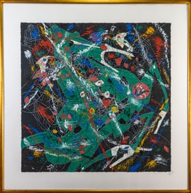 Jiang Tiefeng (Chinese, b.1938) Serigraph on Paper, "Green Horse"