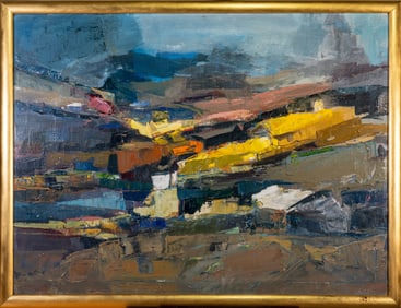 Mid 20th C Abstract Oil Painting