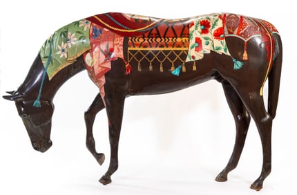 Life Size Artist Painted Fiberglass Horse
