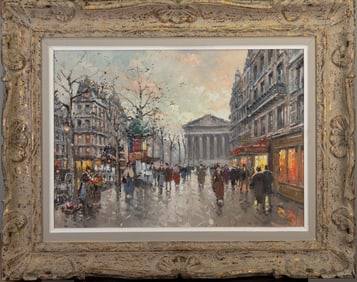 Antoine Blanchard (French, 1910-1988) Oil on Canvas, Rue Royale Madelaine