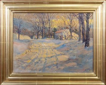 Otto Bierhals (German-American, 1879-1944) Oil on Canvas, Winter Landscape