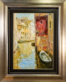 Luis Giner Bueno (Spanish, b.1935) Oil on Canvas, "Canal Veneciano"