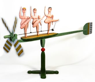 Edward Larson (American, b. 1931) Painted Wood Animated Sculpture