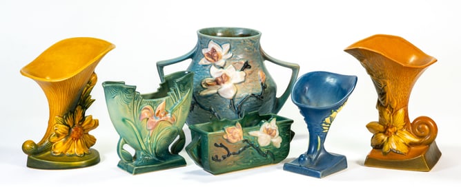 Six (6) Pieces of Roseville Pottery
