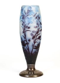 Gallé Cameo Vase in Siver Base