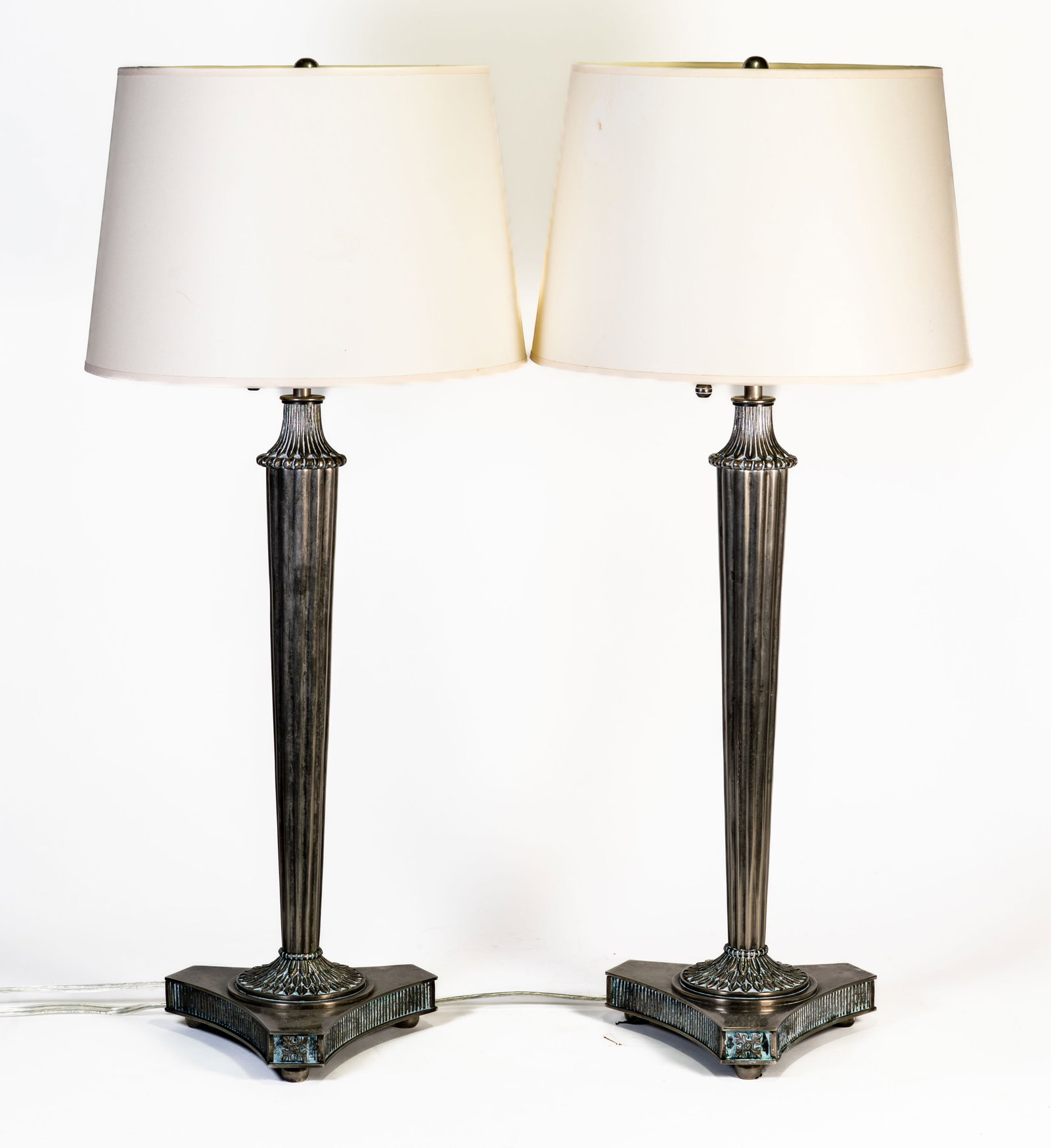 Pair of Marlboro Nickle Plated Metal Table Lamps (1 of 14)