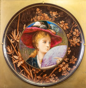 Large Hand Painted Aesthetic Period Porcelain Charger