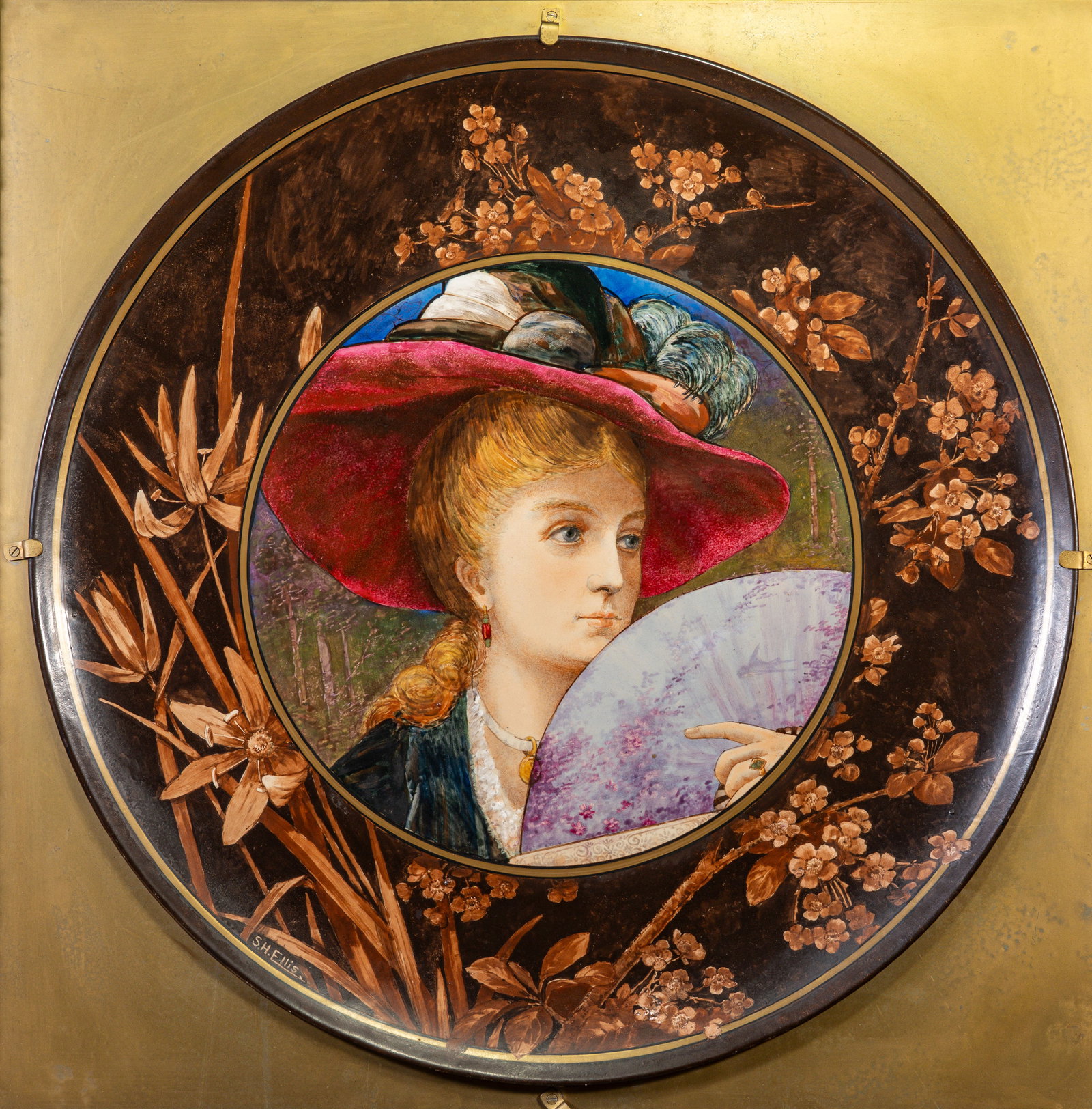 Large Hand Painted Aesthetic Period Porcelain Charger (1 of 6)