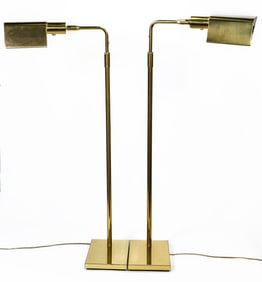 Pair Koch Lowy Brass Floor Lamps