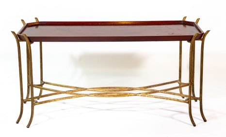 Vintage Dennis and Leen Gilt Lacquer Coffee Table