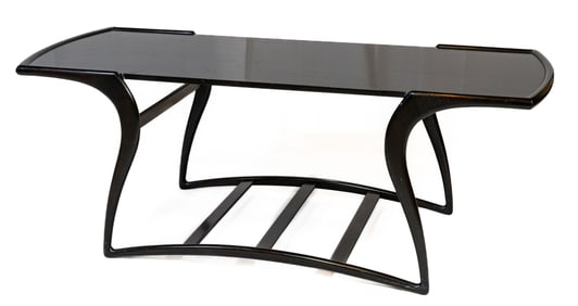 Italian Post Modern Ebonized Wood Coffee Table