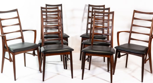 Niels Koefoed for Hornslet Mobelfabrik "Lis" Danish Rosewood Dining Chairs - Set of Eight (8)