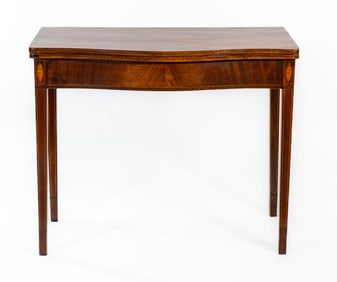 A 19th C Shaped Front Inlaid Game Table