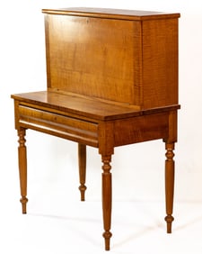 Antique 19th c Tiger Maple Secretary Desk