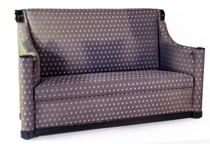 Viennese Biedermeier Ebonized Settee Bronze Mounts