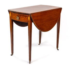 19th c Federal Inlaid Pembroke Table